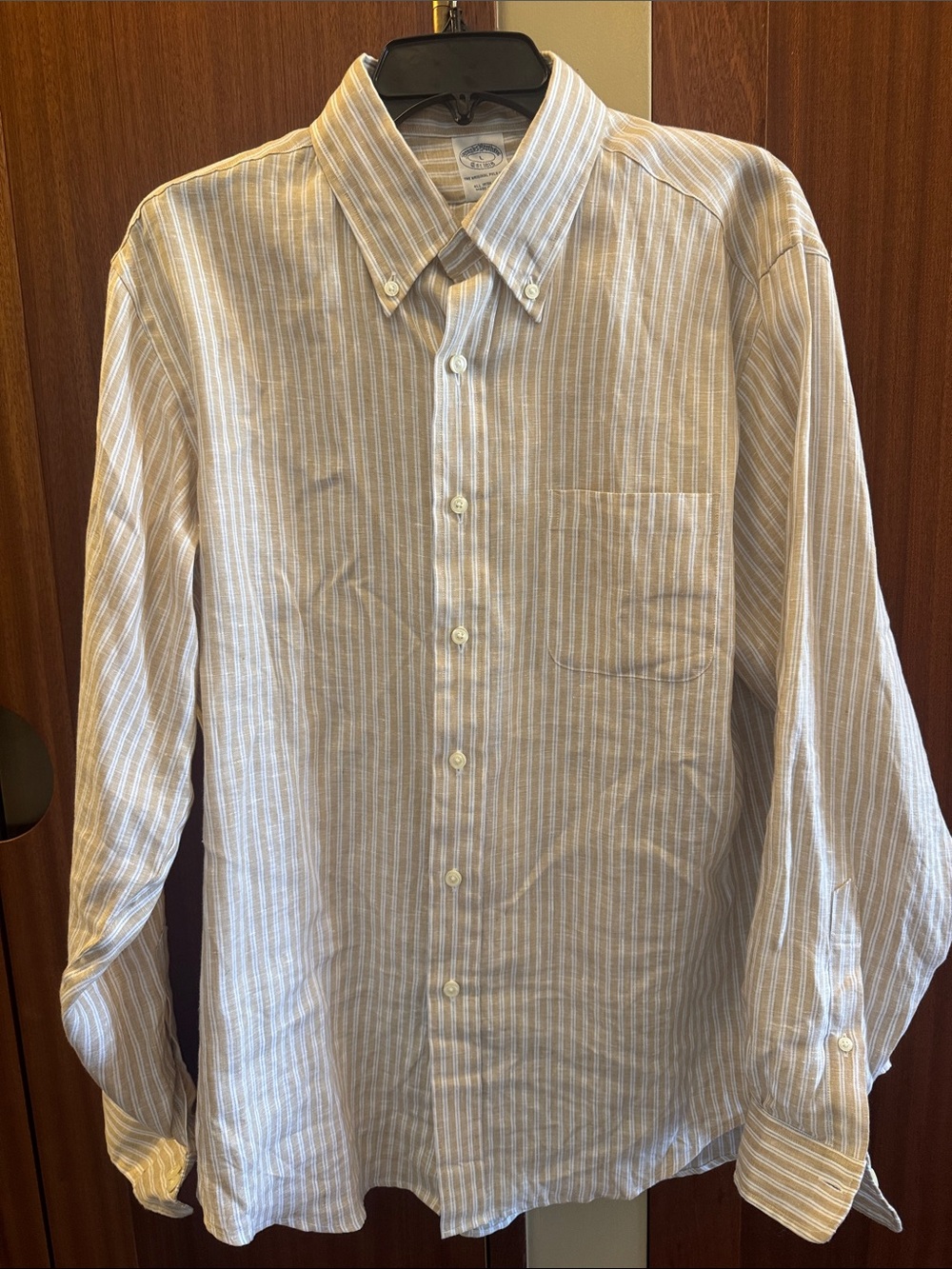 Brooks Brothers Irish Linen Men's Button-Down Stripe Shirt